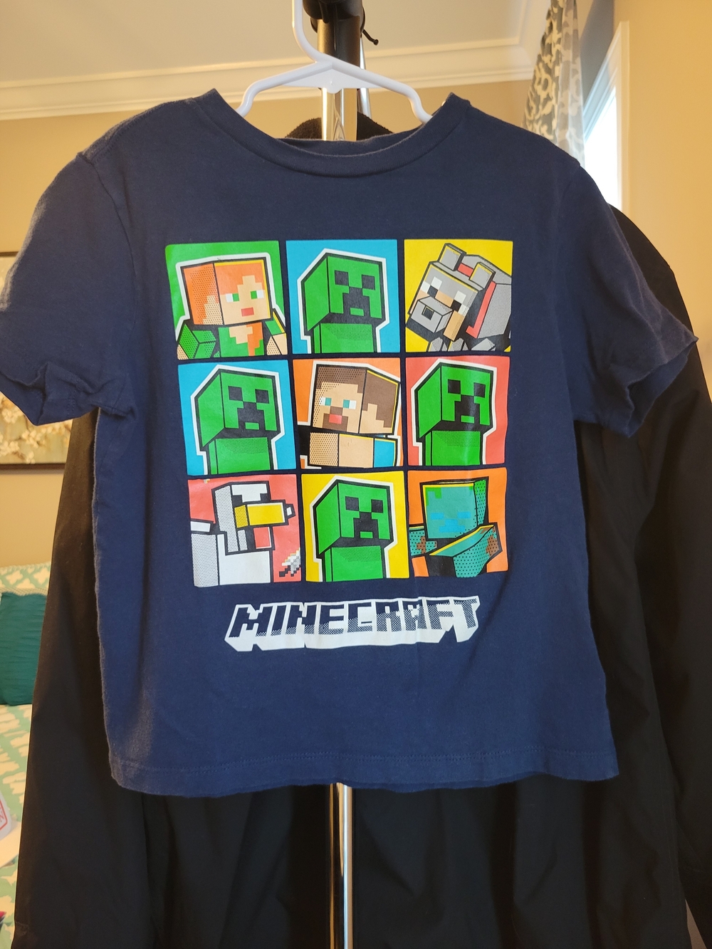 Old Navy Navy Blue Minecraft Graphic Tee